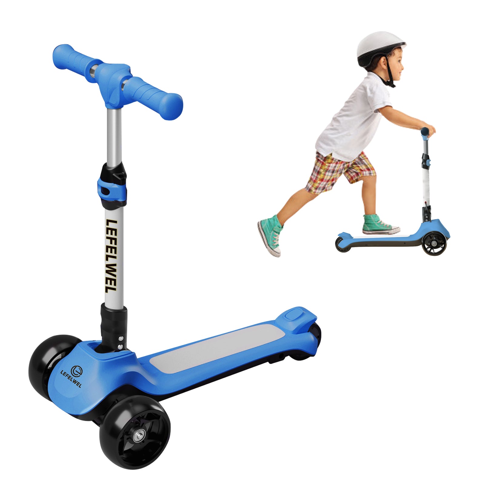 LEFELWEL® Electric Scooter for Kids Ages 3-12 w/ LED Flashing Wheels